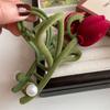 Pearl Korean Style Headwear Red Velvet Hair Claw Flocking Tulip Hair Clip Female Hair Accessories