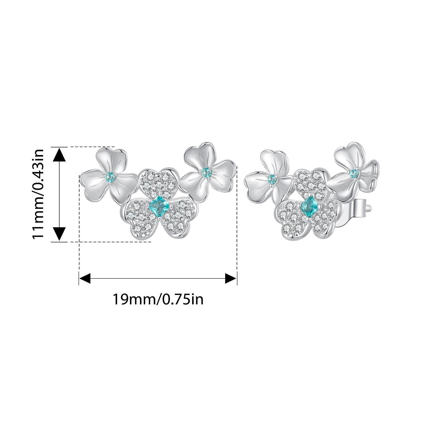 

WOSTU Оригинальные серьги-гвоздики с клевером из стерлингового серебра 925 пробы, серьги-гвоздики с нано-камнем, ювелирные украшения для женщин, подарок на день рождения BSE1026