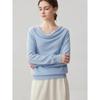 Womens Cashmere Blend Sweater With Batwing Sleeves Loose Fit Turtleneck-Free Boat Neck Knit Top Winter