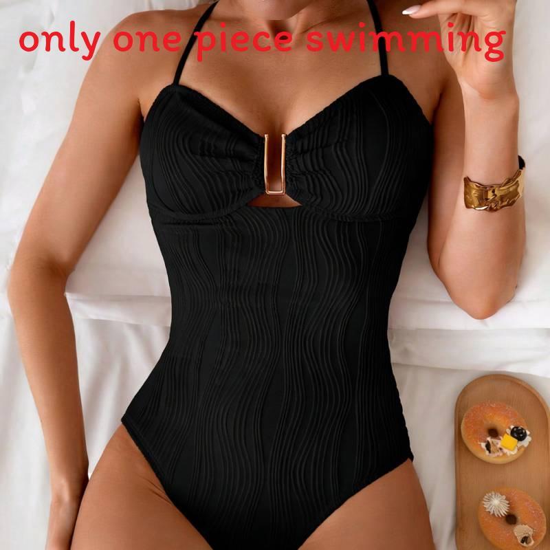 Elegant Polyester One Piece Swimsuit For Women With Tie Straps For Water Sports And Pool Use