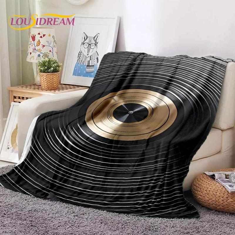 Vinyl Record Music DJ Screen Tape Soft Flannel Blanket for Bed Bedroom Sofa Picnic,Throw Blanket for Cover Outdoors Leisure Gift