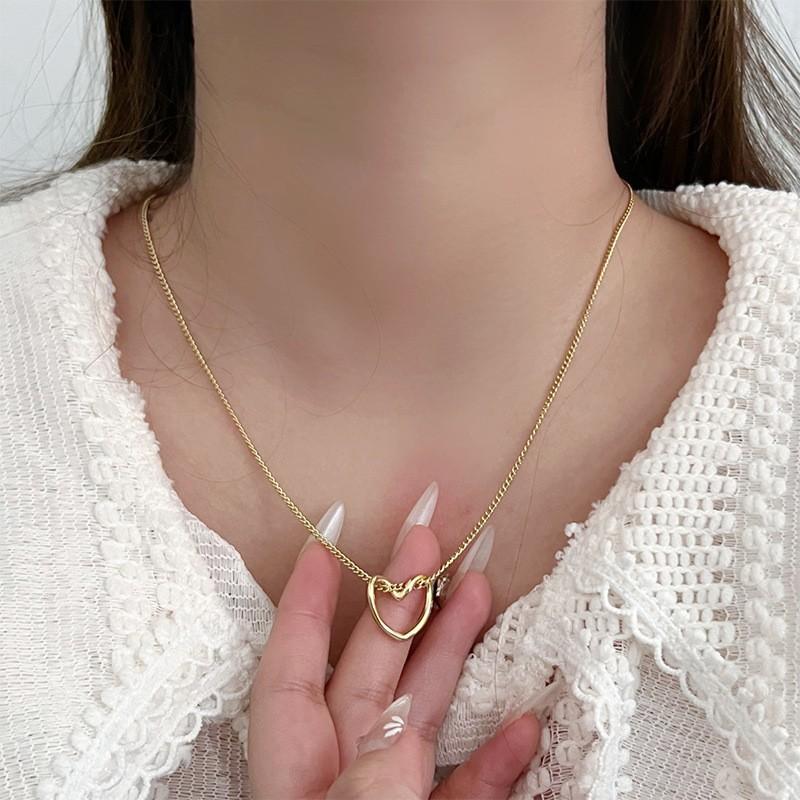 Simple Temperament Golden Beanie Necklace Female