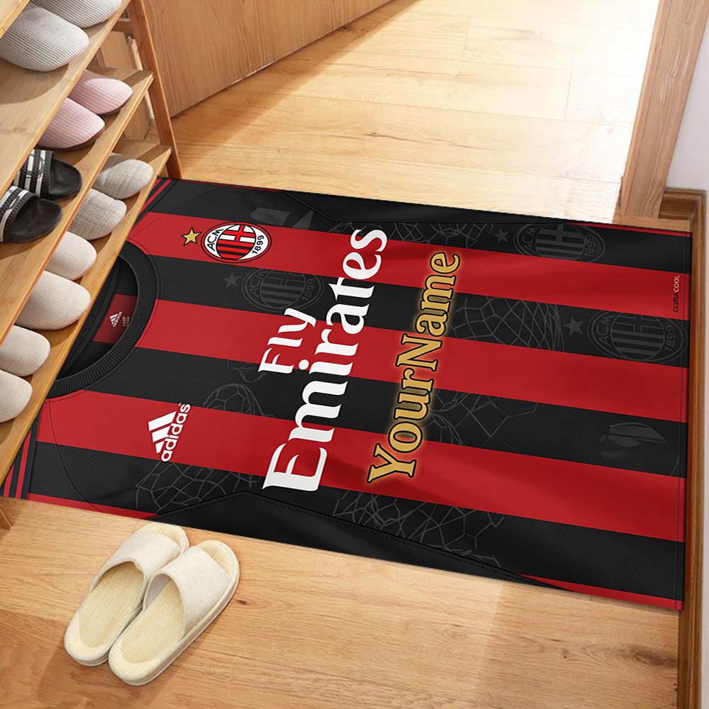 Ac Milan Customizable Name Area Rug Design for Kitchen Outdoor Foyer Balcony Antislip Carpet Anime Office Decor