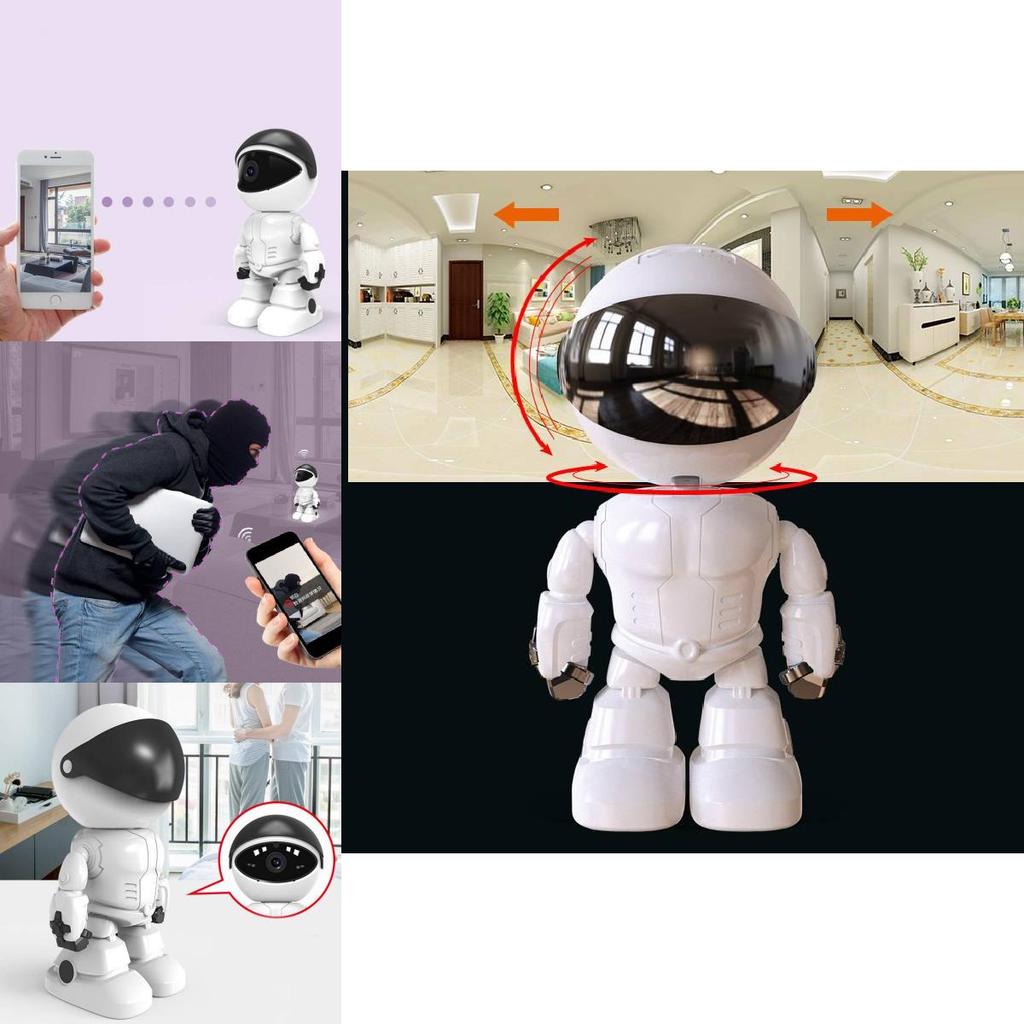 Smart Wireless Network Surveillance Camera 1080p Indoor Security Monitor With 360 Degrees Coverage