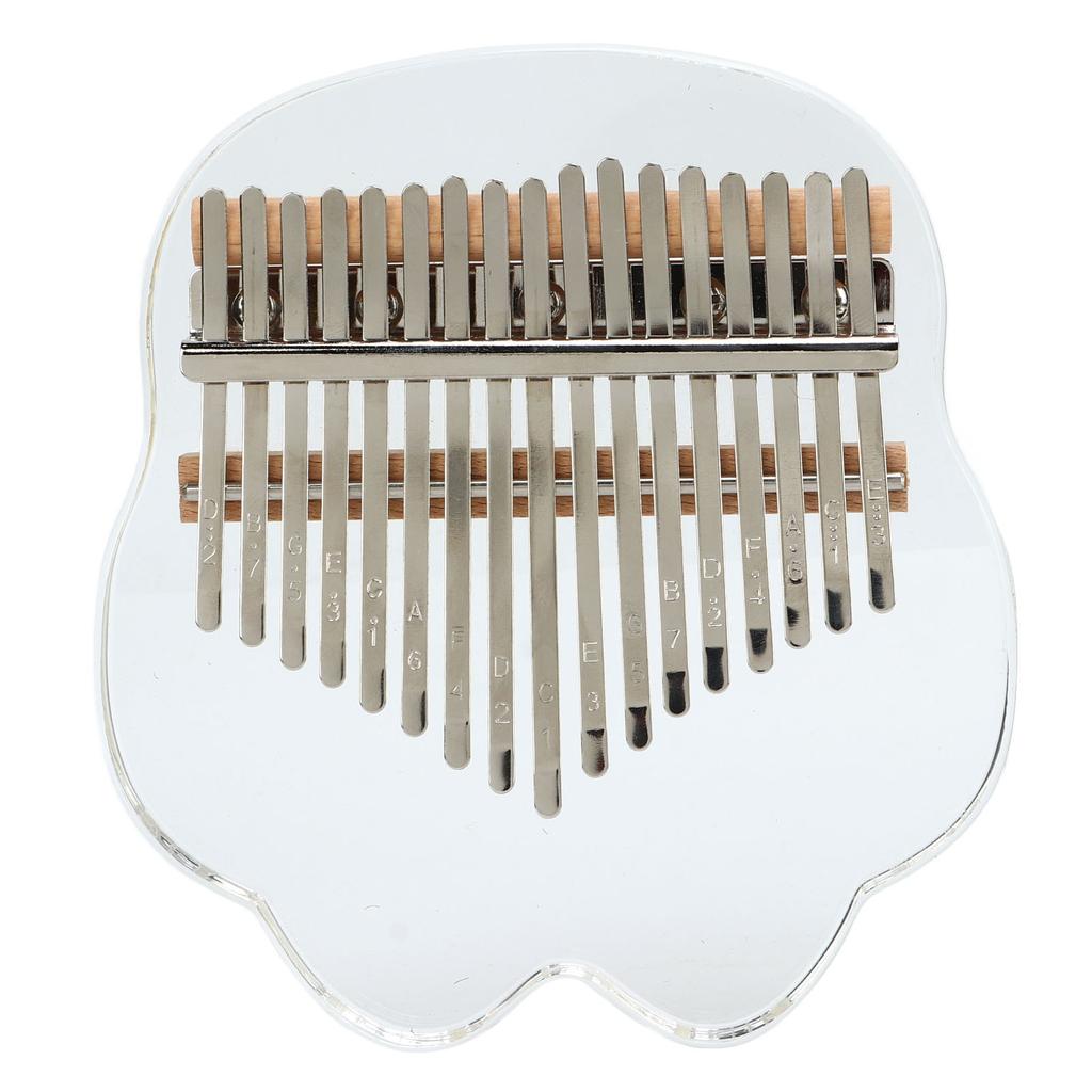 17 Key Kalimba Set Transparent Acrylic Stainless Steel Portable Ergonomics Thumb Piano for Children