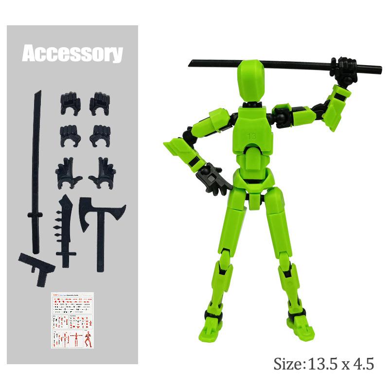 1/4/6PCS Assembled Titan T13 Action Figures Robot Set Toy for Kid 3D Printed Multi Movable Joints Lucky Doll Decora Adult Gift