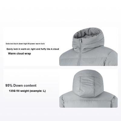 Li Ning Veste en duvet décontractée chaude et confortable pour homme Vêtements d'extérieur Gris surface lunaire AYMU115-10