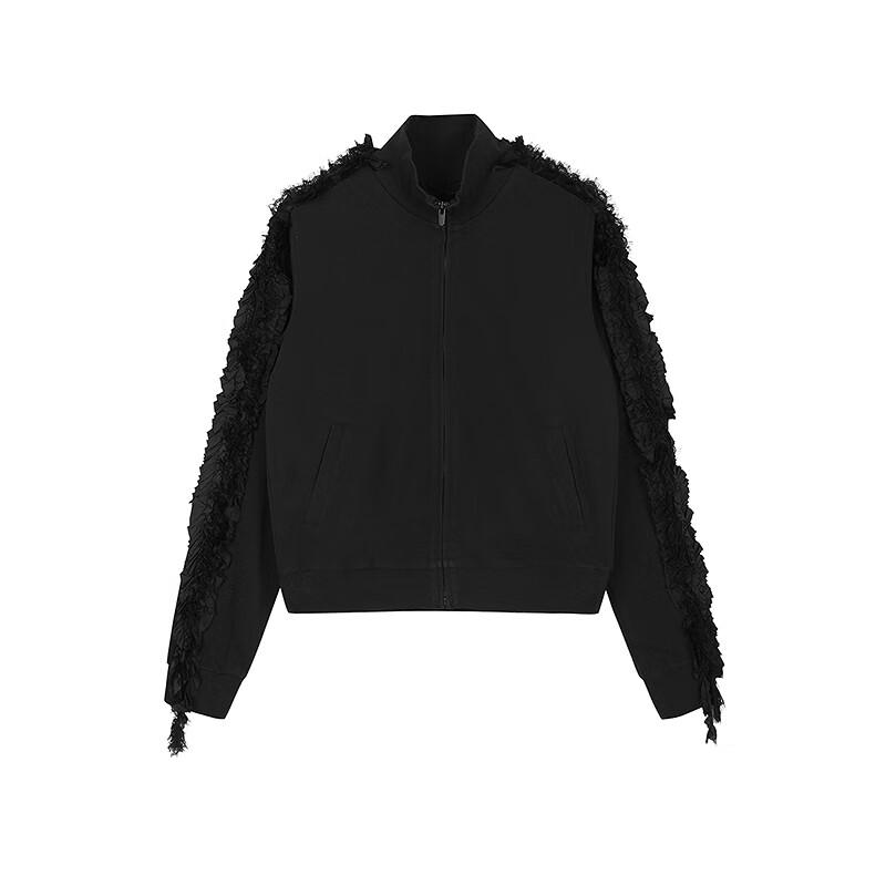 JNBY 2025 Spring Stand Collar Open Front Sweatshirt