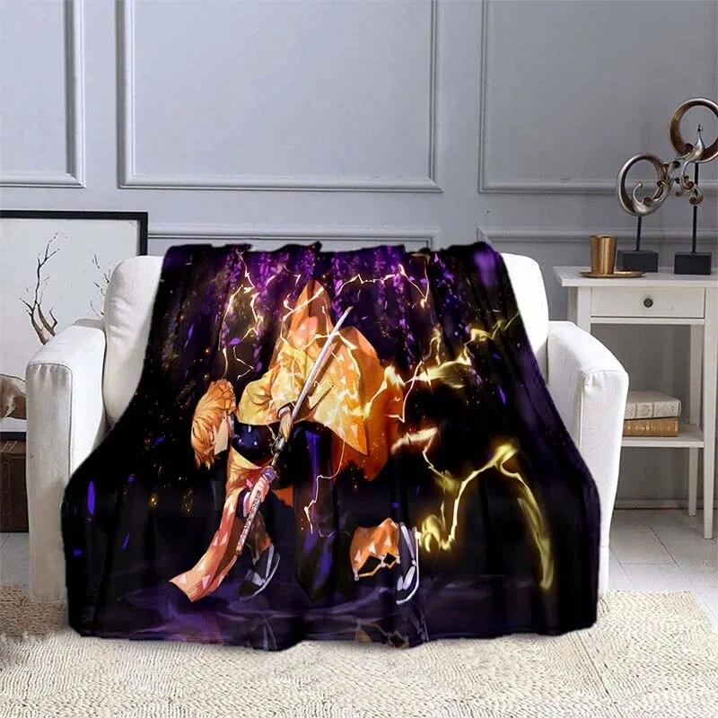 Anime Demon Slayer Decke, superweich, warm, Flanell-Überwurf, Picknickdecke, Decken für Betten, Picknickdecke