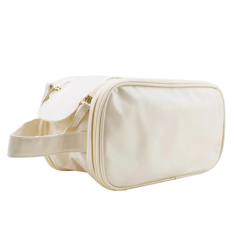 Viaje doble de la PU de la cremallera para el organizador del almacenamiento del bolso del artículo de tocador de la capacidad grande del bolso cosmético de las mujeres