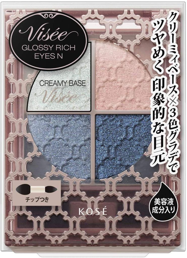 Visee Riche Glossy Rich Eyes N Smoky Eyeshadow, BL-8, Navy, 4.5g (x 1)