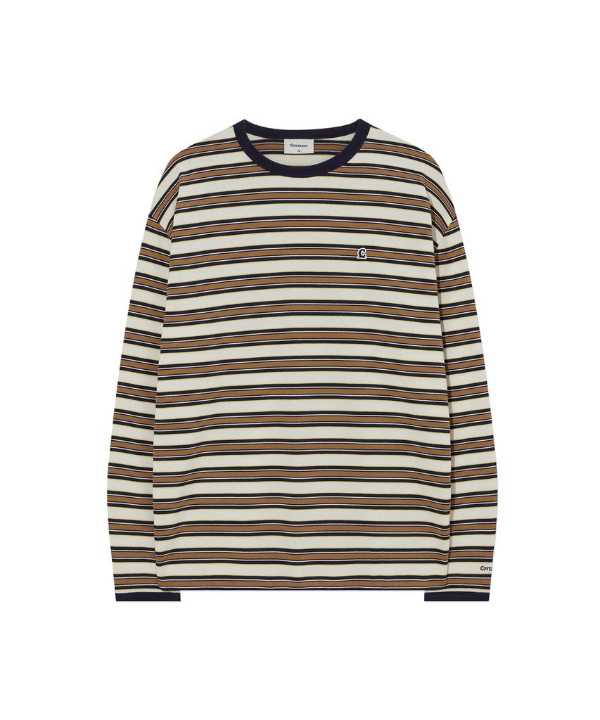Covernat Multi-Stripe Long Sleeve Beige