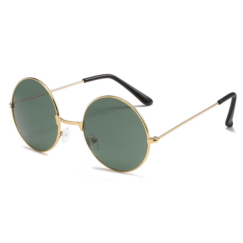 Retro Round Sunglasses with Ocean Lenses - Trendy Colorful Round Frame