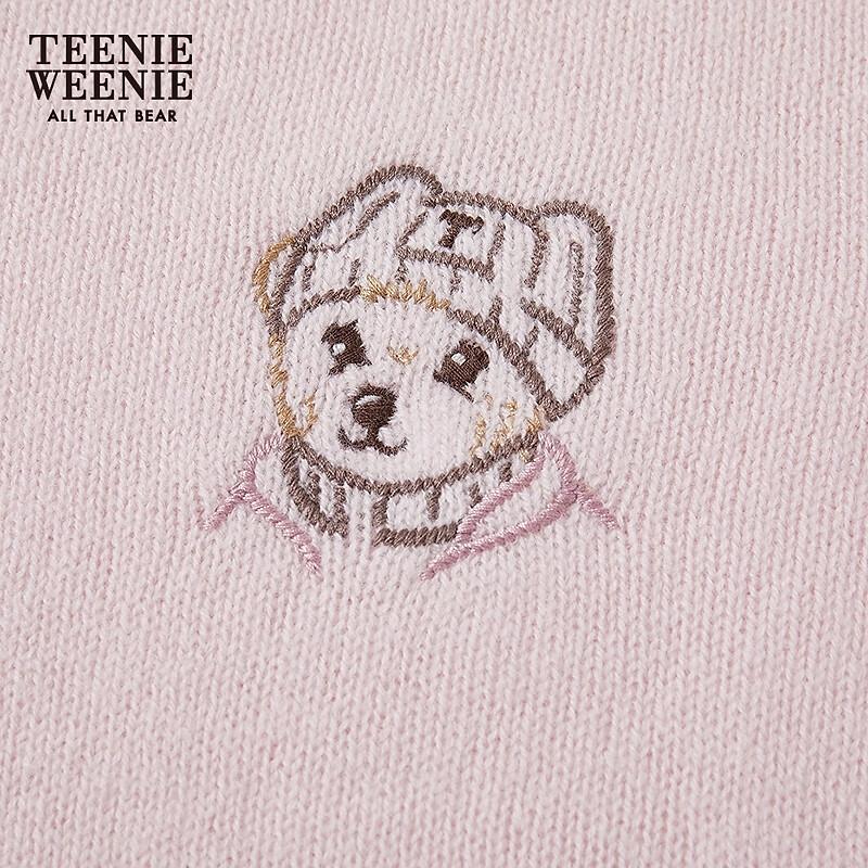 Teenie Weenie Women's Embroidered Round Neck Knit Sweater