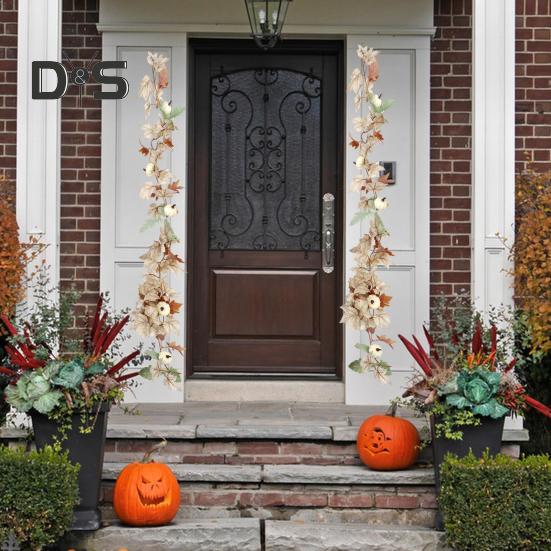 Autumn White Maple Vine Easy Care Harvest Decor Unique Design Rattan for Thanksgiving Halloween Accessories