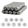 Multipurpose Jewelry Steel Stamping Set 9 Pieces Heart Shaped Designs Stamps 3MM Steel Accessory for Craft Supplies