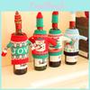 Whimsical Christmas Wine Bottle Sweater Set With Playful Reindeer Snowman And Tree Motifs For Festive Cheer