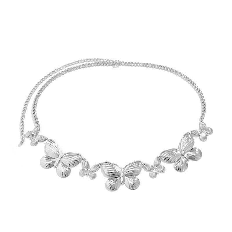 Punk Metal Three-dimensional Hollow Butterfly Waist Chain Trend Metal Body Chain Hip-hop Sexy Summer Beach Jewelry