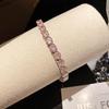 Pink Diamond Zirconia Starburst Flower Bracelet: Trendy, Luxurious Jewelry with Unique Design.