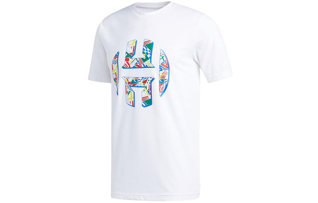 adidas T Shirts Men's White Crew Neck Moderate Straight Fit DX6935
