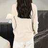 Women's Fashion Flat-Knit Half-Turtleneck Pullover Sweater Solid Color Long-Sleeve Top