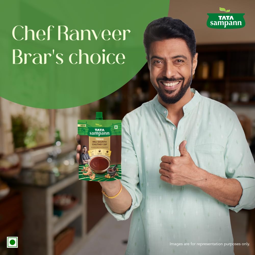 Tata Sampann Teekhi Imli Saunth Chutney Dip Spicy Tangy Tamarind Ginger Flavor For Snacks Meals 200 g
