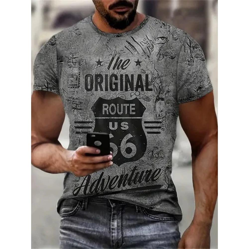 Camiseta com Estampa Digital 3D Adolescente Masculino Manga Curta Versátil Respirável