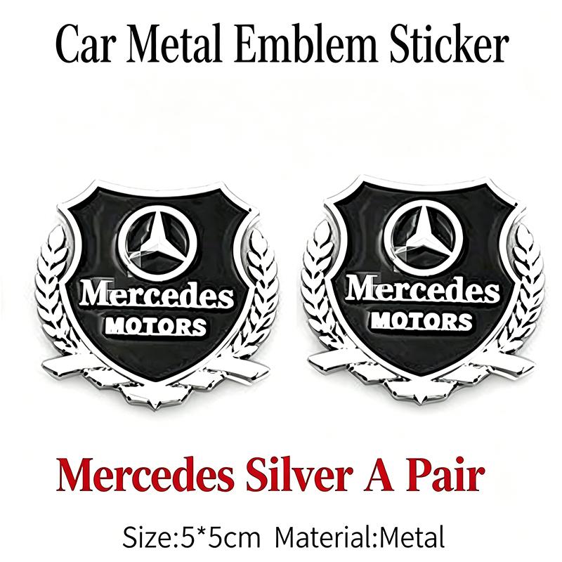 TGM3   2Pc 3D Metal Car Fender Trunk Stickers Badge Emblem Decal For MERCEDES BENZ W203 W204 W205 W209 W210 W211 W212 W176 W166 W163