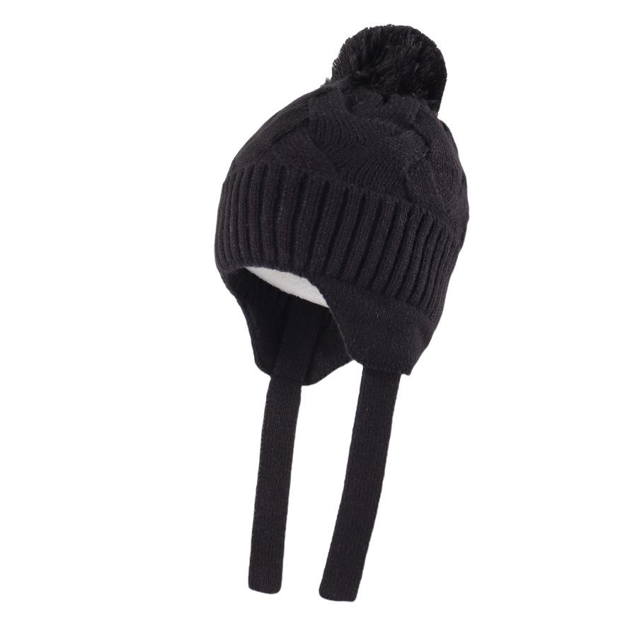 Langzhen 2024 Baby Pom Pom Knit Hat – Cute, Warm, Ear-Protected for Autumn & Winter