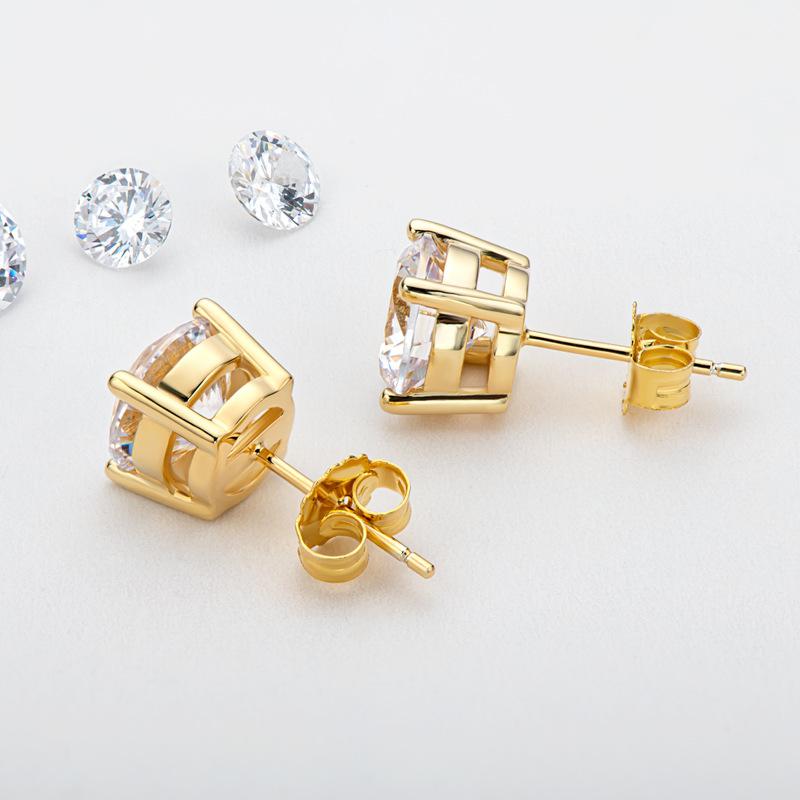 Premium 0.5-2ct Moissanite Diamond Stud Earrings for Women Orginal 925 Silver Screw Back Women Moissanite Earring