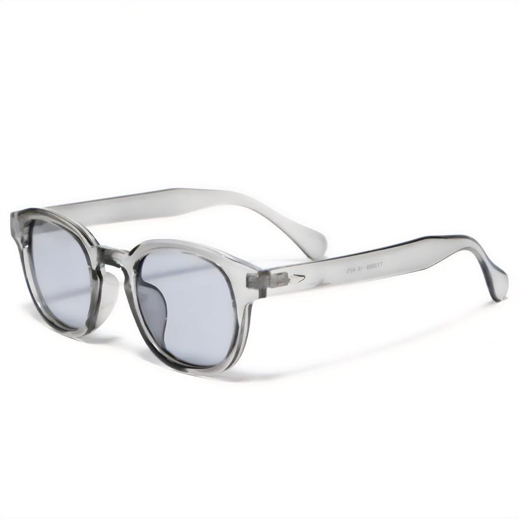 Bliss Leather Clear Gray x Light Smoke Wellington for Men and Large Thick Plastic Cell Sunglasses, Style, Full-Rim, Women, Non-Prescription, Colored,