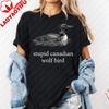 Dummes Kanadisches Wolfsvogel T-Shirt Lustiges Kanada-Eistaucher Geschenk Sarkastisches Naturfreund Grafik-T-Shirt Übergroßes T-Shirt Damenbekleidung Oberteil