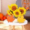 Set aus 4 Holz-Ahornblatt-Dekorationen Thanksgiving Herbst Tischdekoration Rustikale Herbst-Saisonale Wohnaccessoires