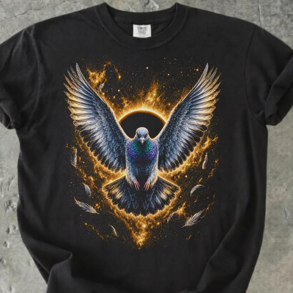 Pigeon Comfort Colors Shirt, Solar Eclipse T Shirt, Mystical Bird Tee, Pigeon Lover Gift
