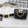 Vintage Belt Bag Gothic Fanny Packs For Women Punk Square Heart Metal Buckle Belts PU Leather Travel Waist Purse Female
