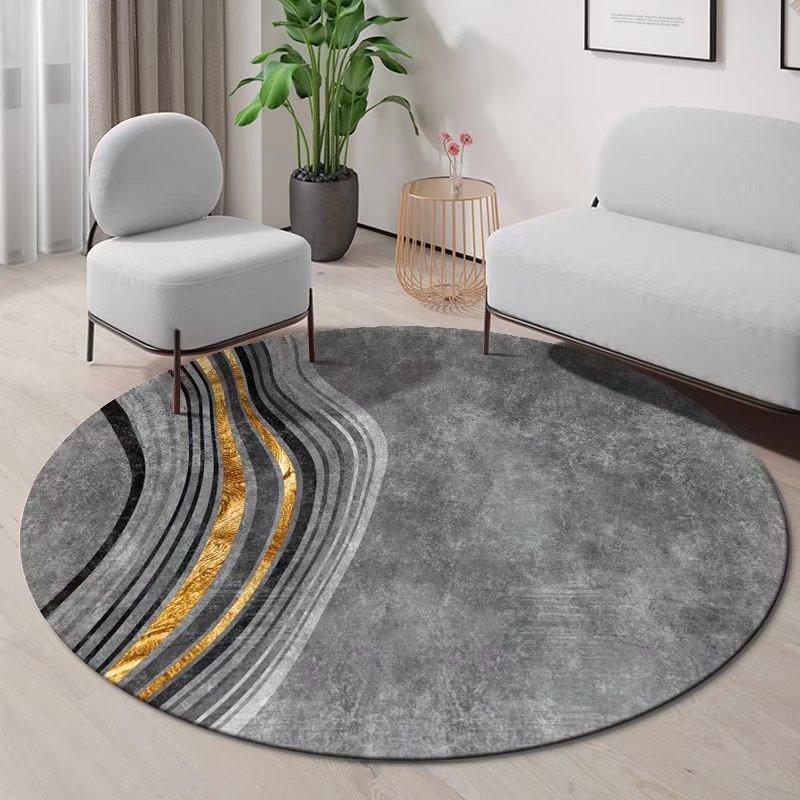 Crystal Velvet Simple Round Floor Living Room Bedroom Office Sofa Carpet Washable Dirt-resistant Non-slip Floor Cushion