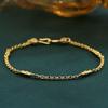 Chinese Retro Gold Bracelet with Diamonds, Twisted Pattern, Simple Design - Elegant Gift for Women and Besties
