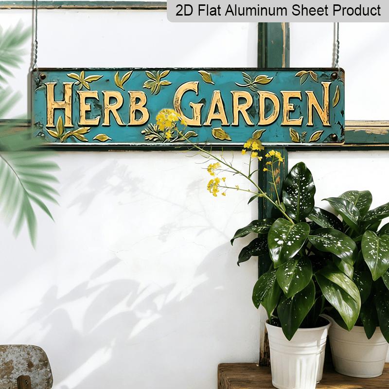 2D Flat - This Vintage-Style Decorative Sign Labeled 'HERB GARDEN' Is A Versatile Aluminum Decorative Sign That Can Serve As A Unique Piece of