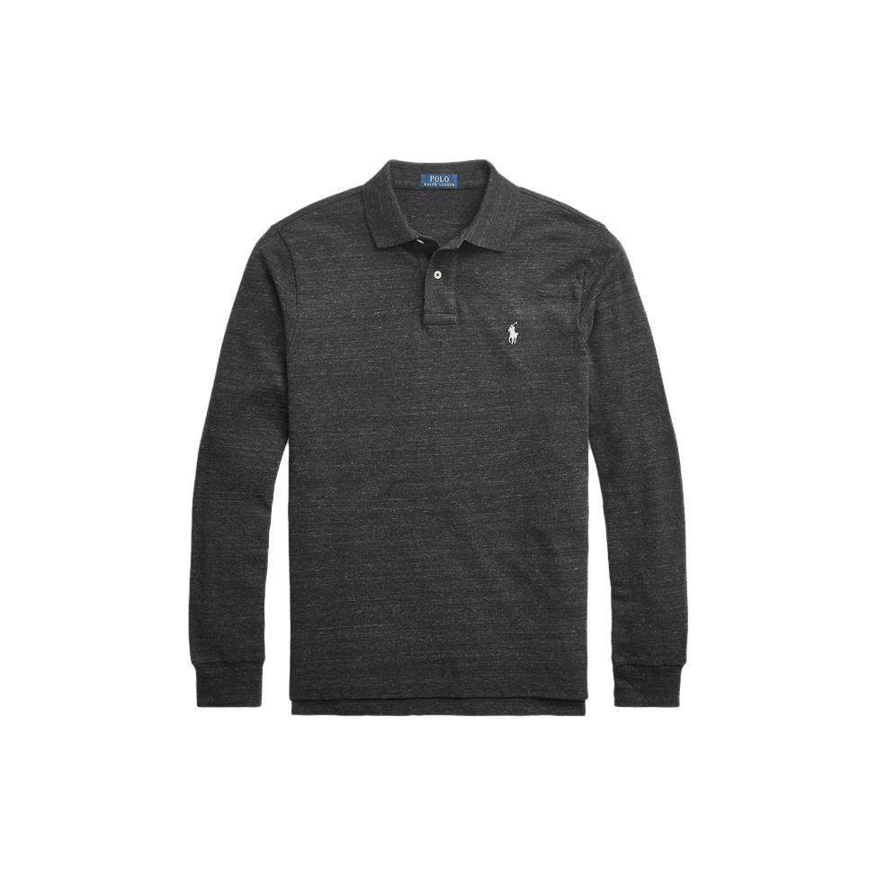 

Polo Ralph Lauren Однотонная хлопковая рубашка-поло с длинным рукавом Custom Slim Fit для мужчин топы Черный MNPOKNI16821011-001 XS