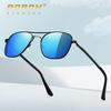 aoron Polarized Sunglasses Men's Fashion Double Beam Metal Sunglasses Outdoor Cycling Sunglasses