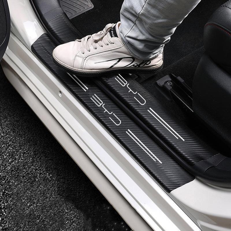 60X7CM Carbon Fiber Car Door Threshold Protective Sticker For BYD Tang F3 E6 Atto 3 Yuan Plus Song Max F0 G3 I3 Ea1 Dmi 2din G6