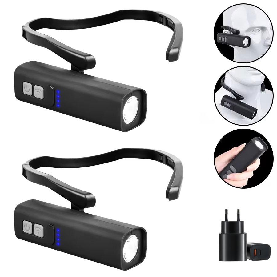 Super Bright Ear Clip Headlamp USB Rechargeable Sensor Headlamp Portable Waterproof LED Headlight For Outdoor Running Fishing