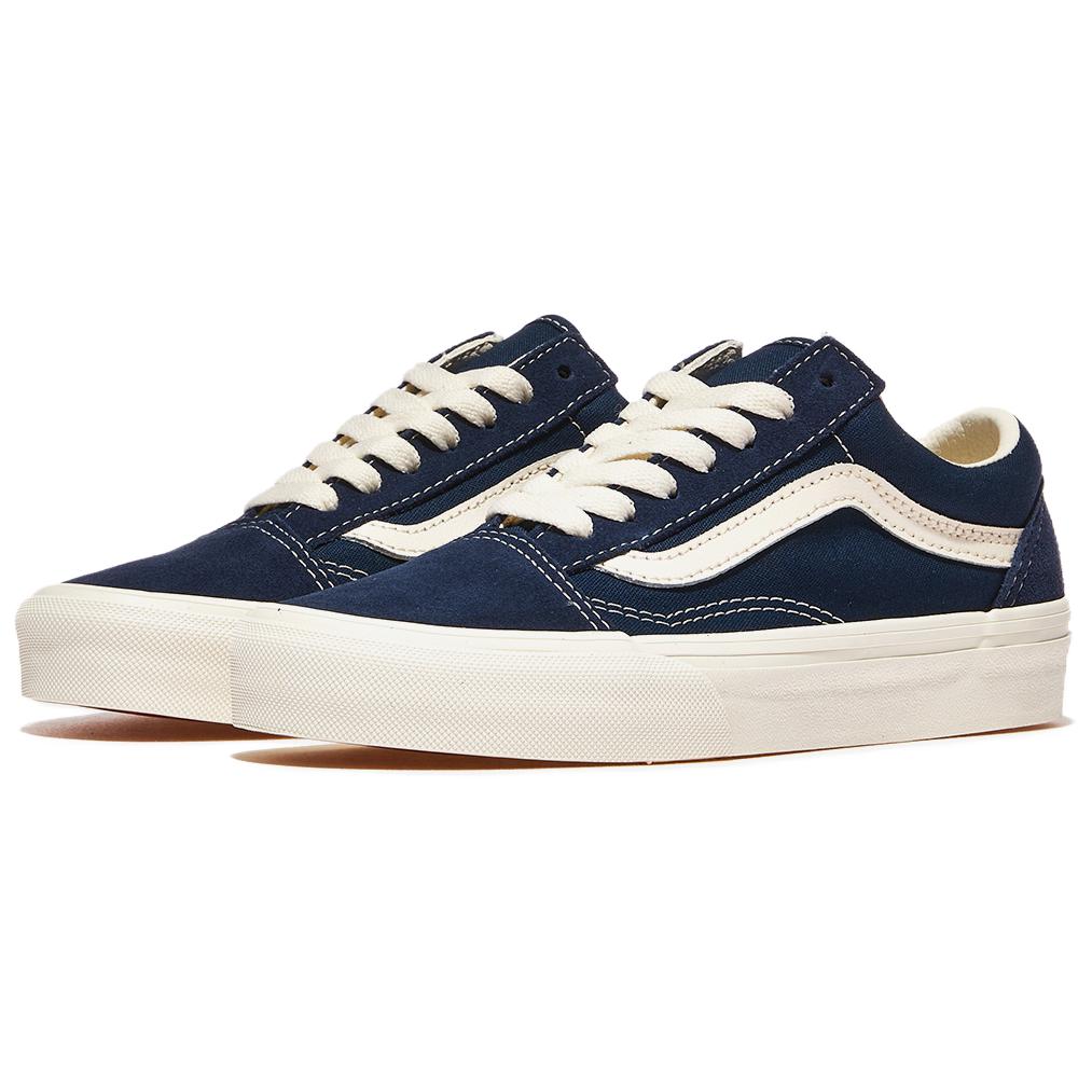 Vans Old Skool Series Comfortable Versatile Fashion Low-Top Skate Shoes Unisex Sneakers Blue White VN000CT8DTQ