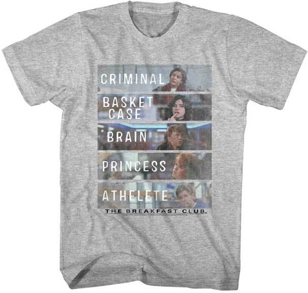 The Breakfast Club Criminal Basket Case Brain Men T Shirt Classic Movie L