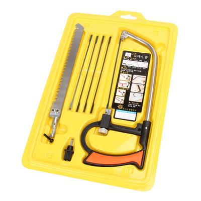 Scie magique 8 en 1, scie à métaux, bricolage, scie à main en acier pour le travail du métal, Kit de Mini scie avec 6 lames