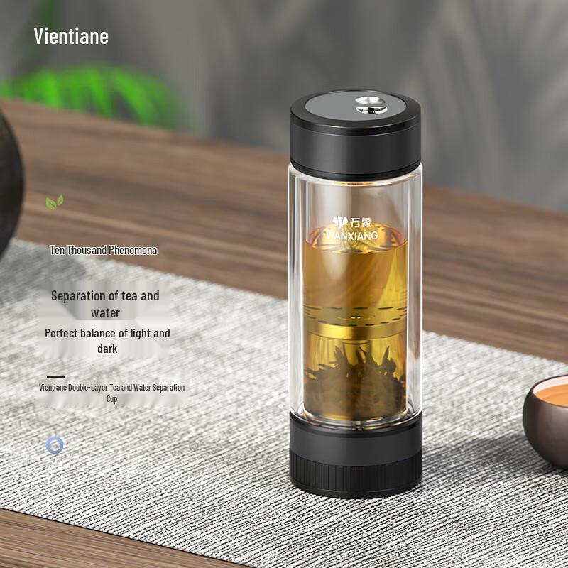 Wanxiang Portable Double-Layer Tea Infuser Glass Bottle