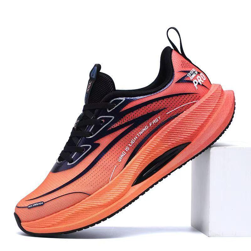 New sports shoes mesh breathable and comfortable casual shoes lightweight soft sole thick sole contrasting color running shoes