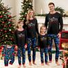 Christmas Print Crewneck Top and Plaid Pants Set for Festive Holiday and Casual Wear