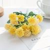 5 Forks 15 Heads Artificial Flowers Table Bonsai Style Small Carnation Wreath Accessory Outdoor Garden Grade Silk Rose Carnation