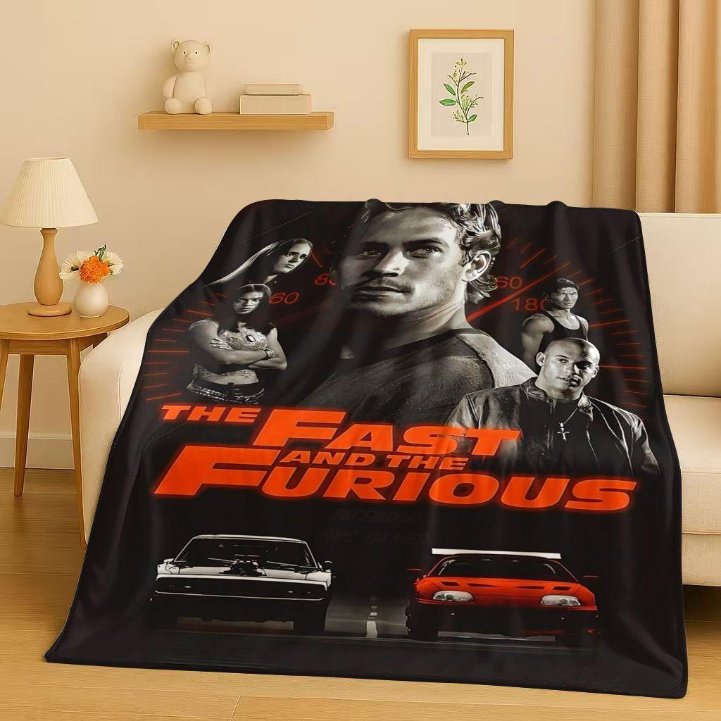 3D Szybcy i Wściekli Vin Diesel Samochód Wyścigowy Koc Flanelowy, Niezwykle Miękki Ciepły Pluszowy Koc na Domową Sypialnię Łóżko Kanapę Pokrowiec Piknik Dzieci